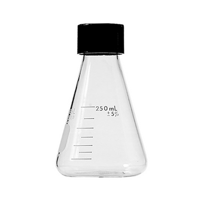 50371. MATRAZ ERLENMEYER DE VIDRIO 500ML BOCA ANGOSTA, GRADUADO C/TAPON DE ROSCA FENOLICO - PYREX
