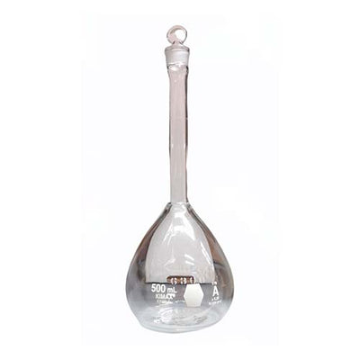 10890. MATRAZ VOLUMETRICO DE VIDRIO 10ML CLASE A CERTIFICADO INDIVIDUAL C/TAPON VIDRIO - KIMAX