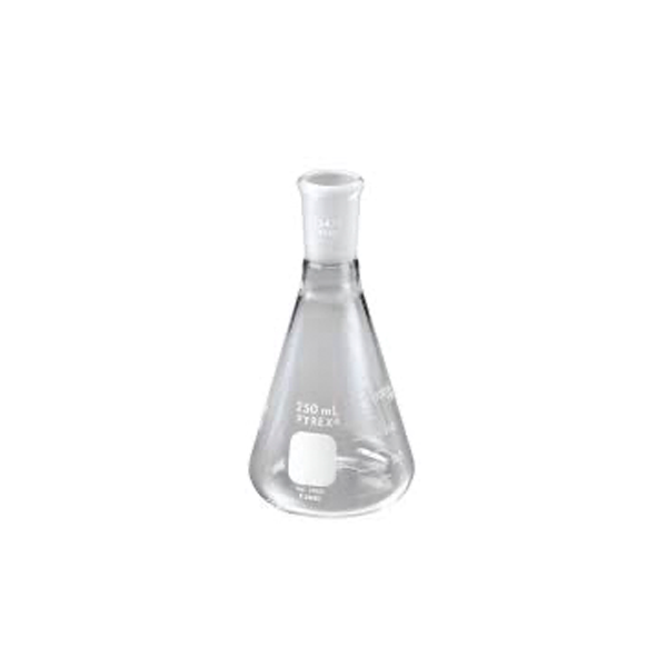 2767. MATRAZ ERLENMEYER DE VIDRIO 250ML BOCA ANGOSTA JUNTA 24/40 - PYREX