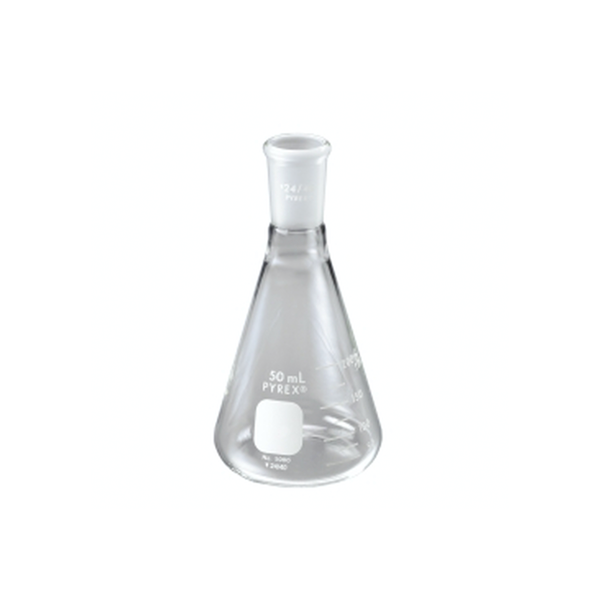 2740. MATRAZ ERLENMEYER DE VIDRIO 500ML BOCA ANGOSTA JUNTA 24/40 - PYREX