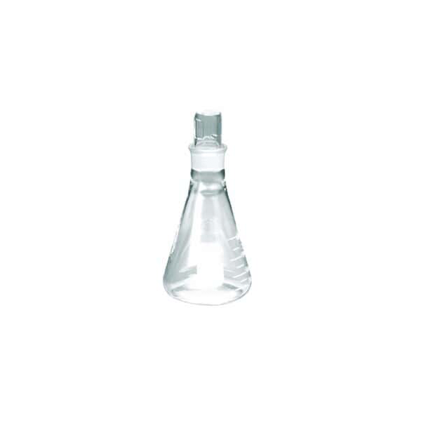 2716. MATRAZ ERLENMEYER DE VIDRIO 500ML BOCA ANGOSTA C/TAPON ESMERILADO - PYREX