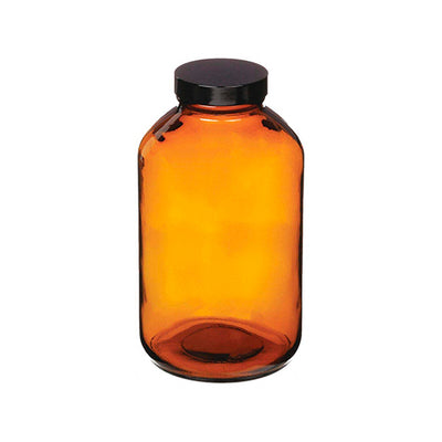 51522.  FRASCO VIDRIO AMBAR 1LT BOCA ANCHA PAQUETE C/2 PIEZAS KIMBLE