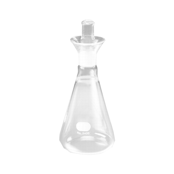 2773. MATRAZ DE VIDRIO P/DETERMINACION DE YODO 125ML C/TAPON ESMERILADO - PYREX