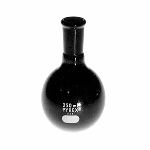 15235. MATRAZ DE EBULLICION DE VIDRIO 250ML FONDO PLANO BAJO ACTINIC, ST 24/40 - PYREX
