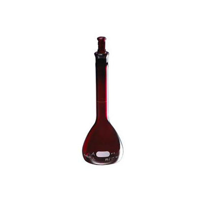 15250. MATRAZ VOLUMETRICO DE VIDRIO 1LT CLASE A CERTIFICADO/SERIALIZADO BAJO ACTINICO C/TAPON ESMERILADO - PYREX