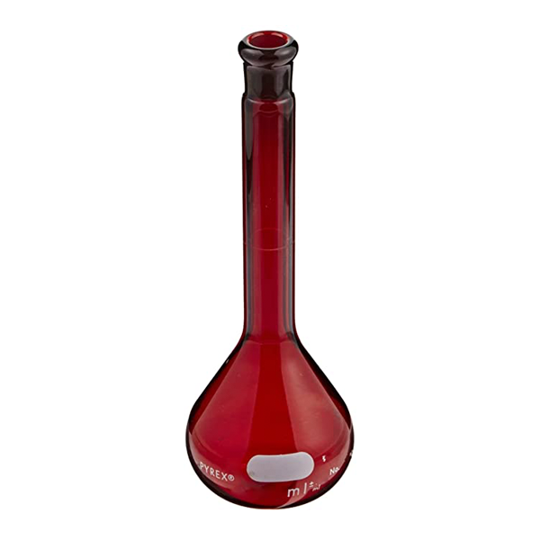 2632. MATRAZ VOLUMETRICO DE VIDRIO 200ML CLASE A CERTIFICADO/SERIALIZADO BAJO ACTINICO C/TAPON ESMERILADO - PYREX