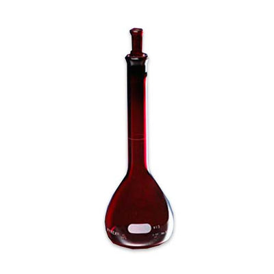 15257. MATRAZ VOLUMETRICO DE VIDRIO 25ML CLASE A CERTIFICADO/SERIALIZADO BAJO ACTINICO C/TAPON ESMERILADO - PYREX