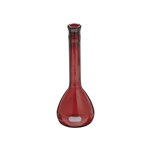 15263. MATRAZ VOLUMETRICO DE VIDRIO 2LT CLASE A CERTIFICADO/SERIALIZADO BAJO ACTINICO C/TAPON ESMERILADO - PYREX