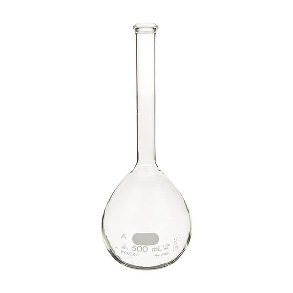 1307. MATRAZ VOLUMETRICO DE VIDRIO CLASE A 500ML C/TAPA A PRESION - PYREX