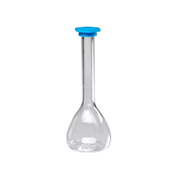 2814. MATRAZ VOLUMETRICO DE VIDRIO 50ML CLASE A C/TAPA A PRESION - PYREX
