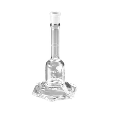 15273. MATRAZ VOLUMETRICO DE VIDRIO 5ML CLASE A MICRO CERTIFICADO/SERIALIZADO C/TAPON ESMERILADO BASE HEXAGONAL - PYREX