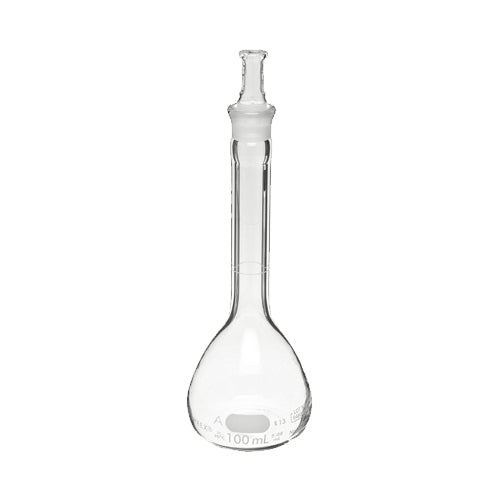 6626. MATRAZ VOLUMETRICO DE VIDRIO 250ML CLASE A LINEA BLANCA C/TAPON ESMERILADO - PYREX