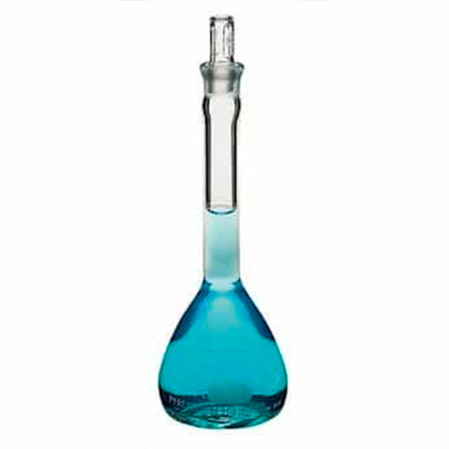 5810. MATRAZ VOLUMETRICO DE VIDRIO 25ML CLASE A LINEA BLANCA C/TAPON ESMERILADO - PYREX