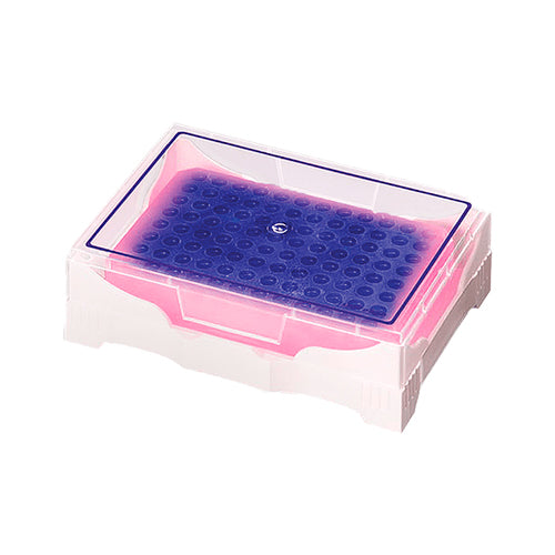 6848. GRADILLA ISOFREEZE PCR Y QPCR, COLOR CAMBIANTE DE MORADO A ROSA C/TAPA TRANSPARENTE - SSIBIO