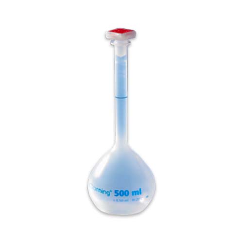 11478.MATRAZ VOLUMETRICO DE PLASTICO 100ML CLASE B C/TAPON PLASTICO - CORNING