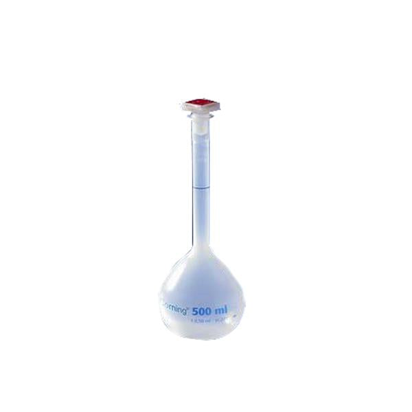 1281. MATRAZ VOLUMETRICO DE PLASTICO PP, 1000ML CLASE B C/TAPON PLASTICO - CORNING