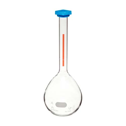 15242. MATRAZ VOLUMETRICO DE PLASTICO 25ML CLASE B C/TAPON CORNING PAQUETE C/2 PIEZAS PYREX