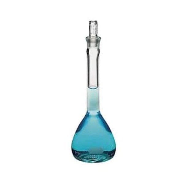 2760. MATRAZ VOLUMETRICO DE VIDRIO 100ML CLASE A C/TAPON DE POLIETILENO PYREX