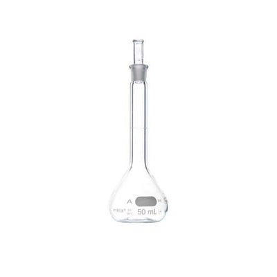 15270. MATRAZ VOLUMETRICO DE VIDRIO 50ML CLASE A C/TAPON DE POLIETILENO - PYREX