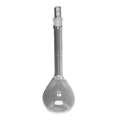 1270. MATRAZ VOLUMETRICO DE VIDRIO CLASE A VERIFICADO 500ML C/TAPON DE POLIETILENO Y DE VIDRIO - PYREX