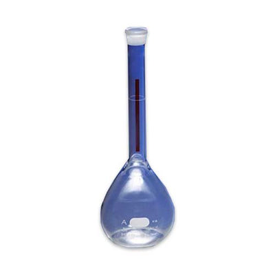 15261. MATRAZ VOLUMETRICO DE VIDRIO 25ML CLASE A LINEA ROJA C/TAPON ESMERILADO - PYREX