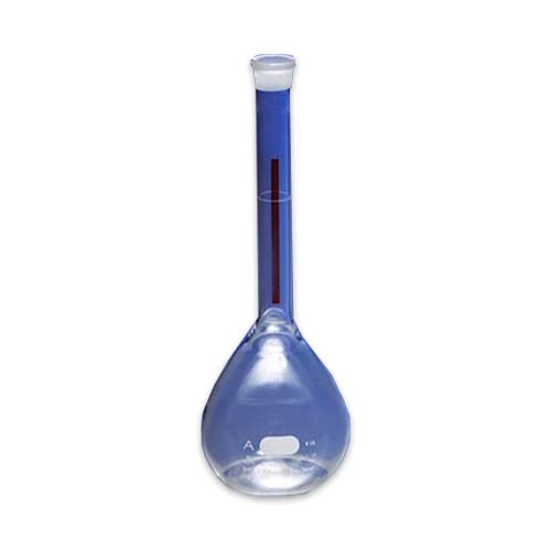 15261. MATRAZ VOLUMETRICO DE VIDRIO 25ML CLASE A LINEA ROJA C/TAPON ESMERILADO - PYREX