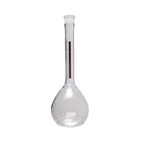 10762. MATRAZ VOLUMETRICO DE VIDRIO 2LT CLASE A LINEA ROJA C/TAPON ESMERILADO - PYREX