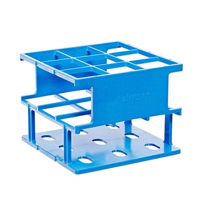 1498. GRADILLA P/9 TUBOS 30MM HALF RACK DE PLASTICO AZUL AUTOCLAVABLE - NALGENE