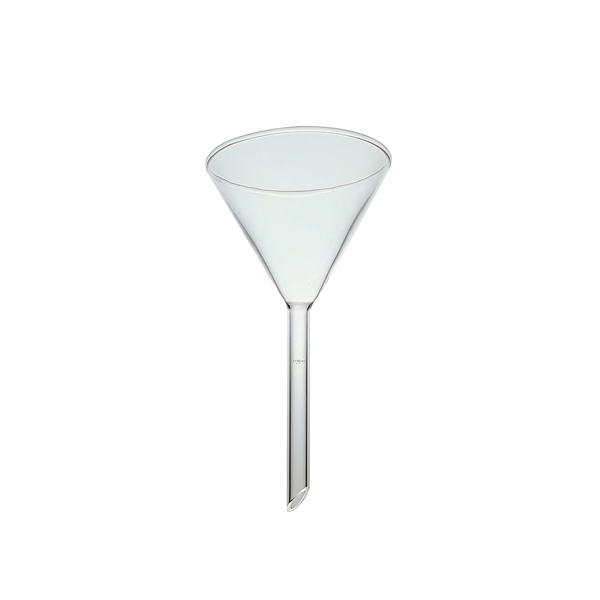 2892. EMBUDO PLANO DE VIDRIO 75MM TALLO LARGO  PYREX
