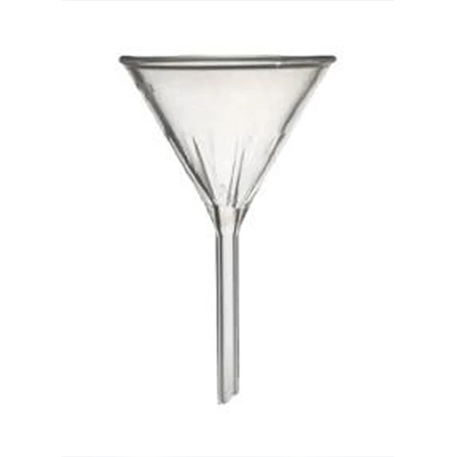 51565.  EMBUDO ESTRIADO DE VIDRIO 75MM TALLO CORTO PYREX