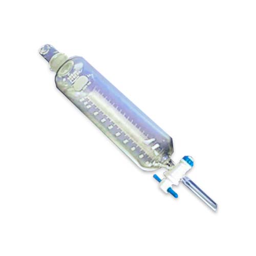 15218. EMBUDO DE SEPARACION DE VIDRIO 1LT FORMA CILINDRICA GRADUADA C/LLAVE DE TEFLON Y TAPON ESMERILADO - PYREX