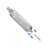 10767. EMBUDO DE SEPARACION DE VIDRIO 100ML FORMA CILINDRICA GRADUADA C/LLAVE DE TEFLON JUNTA 24/40 - PYREX