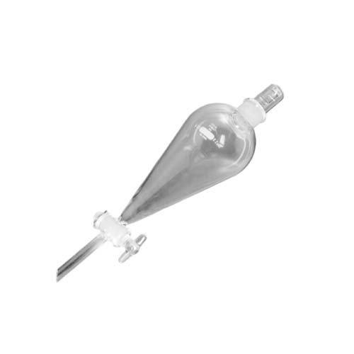 15216. EMBUDO DE SEPARACION DE VIDRIO 125ML FORMA PERA C/LLAVE DE VIDRIO Y TAPON ESMERILADO - PYREX