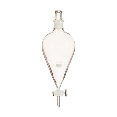 15224. EMBUDO DE SEPARACION DE VIDRIO 2LT FORMA PERA C/LLAVE DE VIDRIO Y TAPON ESMERILADO - PYREX