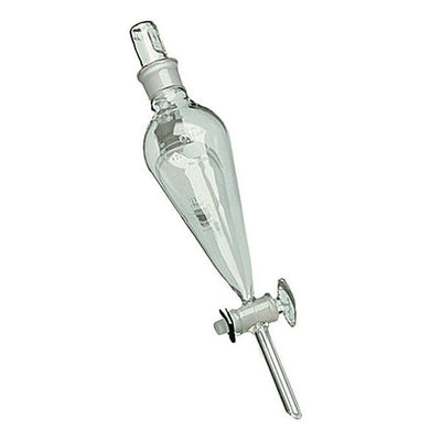 1253. EMBUDO DE SEPARACION DE VIDRIO 60ML FORMA PERA C/LLAVE DE VIDRIO Y TAPON ESMERILADO - PYREX