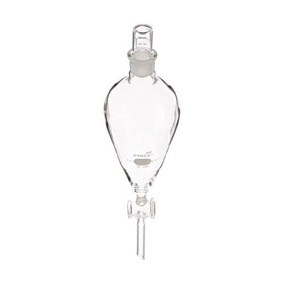 15223. EMBUDO DE SEPARACION DE VIDRIO 2LT FORMA PERA C/LLAVE DE TEFLON Y TAPON ESMERILADO - PYREX