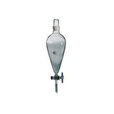 15227. EMBUDO DE SEPARACION DE VIDRIO 4LT FORMA PERA C/LLAVE DE TEFLON Y TAPON ESMERILADO - PYREX