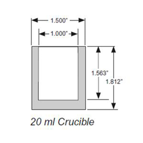 9971. CRISOL 20ML P/FUSION DE GRAFITO, CILINDRICO - SCP SCIENCE