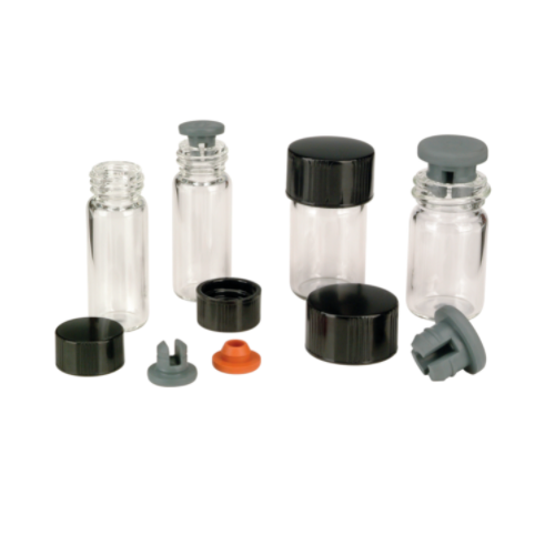 17695. VIAL VIDRIO CLARO 10ML, 22X55MM VACULE C/TAPON FENOLICO NEGRO CAJA C/200 PIEZAS - WHEATON