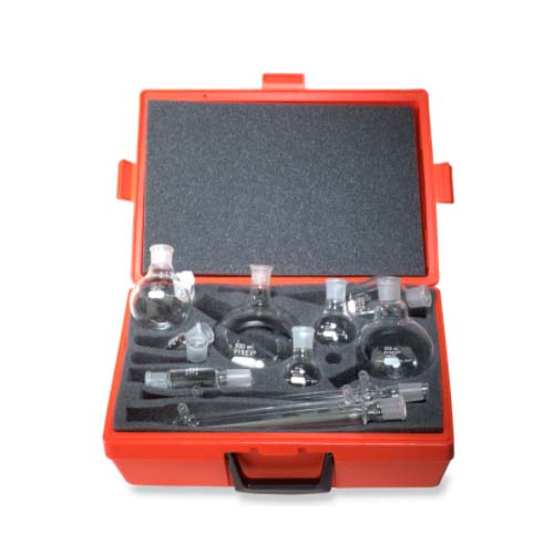 16037. KIT DE QUIMICA BASICA, COMPONENTES C/JUNTAS CONICAS ESTANDAR 19/22 - CORNING