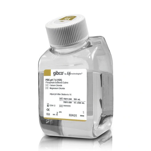 53423. PBS (SOLUCION SALINA TAMPONADA CON FOSFATO) 10X, PH 7.4   10X500ML - GIBCO