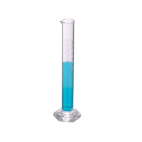 15011. PROBETA (MEDIDA CILINDRICA) DE VIDRIO 25ML CLASE A GRADUADA ESCALA METRICA SIMPLE C/TAPA P/CONTENER PAQUETE C/2 PIEZAS - PYREX VISTA
