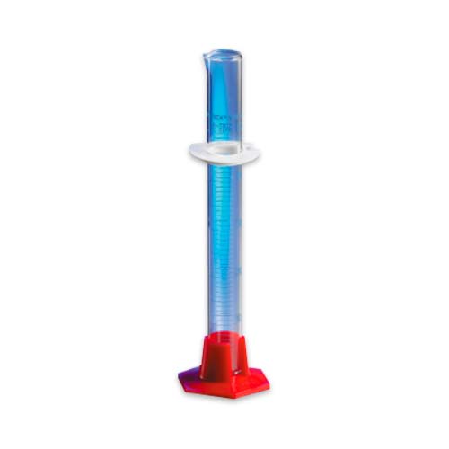 15013. PROBETA (MEDIDA CILINDRICA) DE VIDRIO 50ML GRADUADA TC, BASE HEXAGONAL DE PLASTICO GRADUACION EN AZUL PAQUETE C/2 PIEZAS - PYREX VISTA
