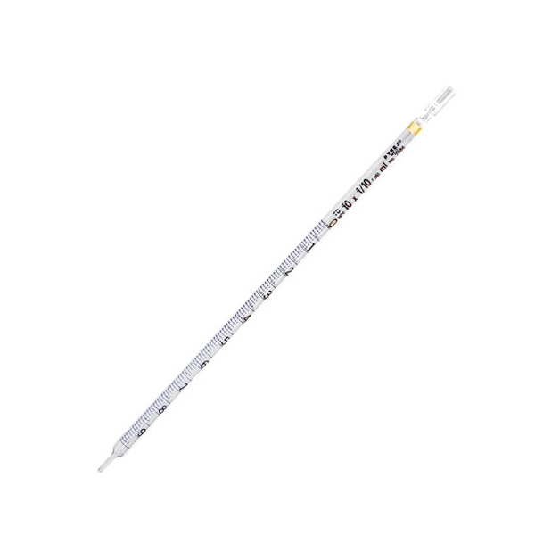 2808. PIPETA SEROLOGICA DE VIDRIO 10ML P/TAPON DE ALGODON PAQUETE C/2 PIEZAS - PYREX