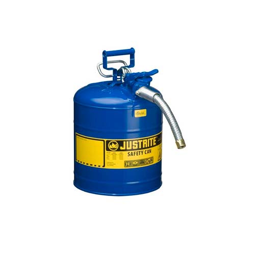 21271. BIDON DE SEGURIDAD 5GAL TIPO II AZUL P/QUEROSENO C/MANGUERA 9PULG - JUSTRITE