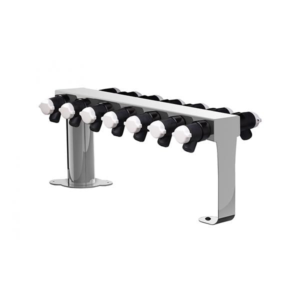 646. MANIFOLD DE ACERO INOXIDABLE P/10 PUERTOS C/SOPORTE DE ALUMINIO LABCONCO