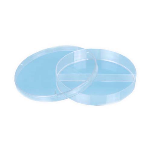 50197. PLACA PETRI  PS TRANSPARENTE DIVIDIDA EN 2 PARTES C/RELIEVES DE AIREACION - SARSTEDT