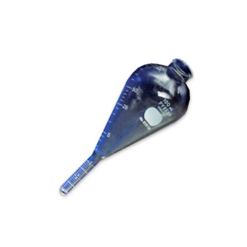 14169. TUBO P/CENTRIFUGA 100ML DE VIDRIO GRADUADO P/ACEITE LINEA BLANCA TIPO PERA SEGUN GOETZ - PYRE