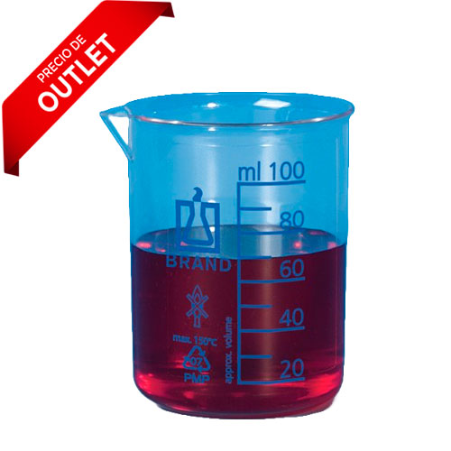 24478. VASO DE PRECIPITADO DE POLIMETILPENTANO 10ML FORMA BAJA C/PICO GRADUACIONES EN AZUL PAQUETE C/3 PIEZAS BRAND