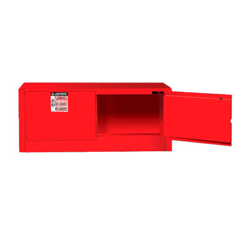 23622. GABINETE DE SEGURIDAD 12GAL DE ACERO ROJO P/MATERIALES INFLAMABLES SURE-GRIP EX PIGGYBACK C/2 PUERTAS DE CIERRE AUTOMATICO JUSTRITE